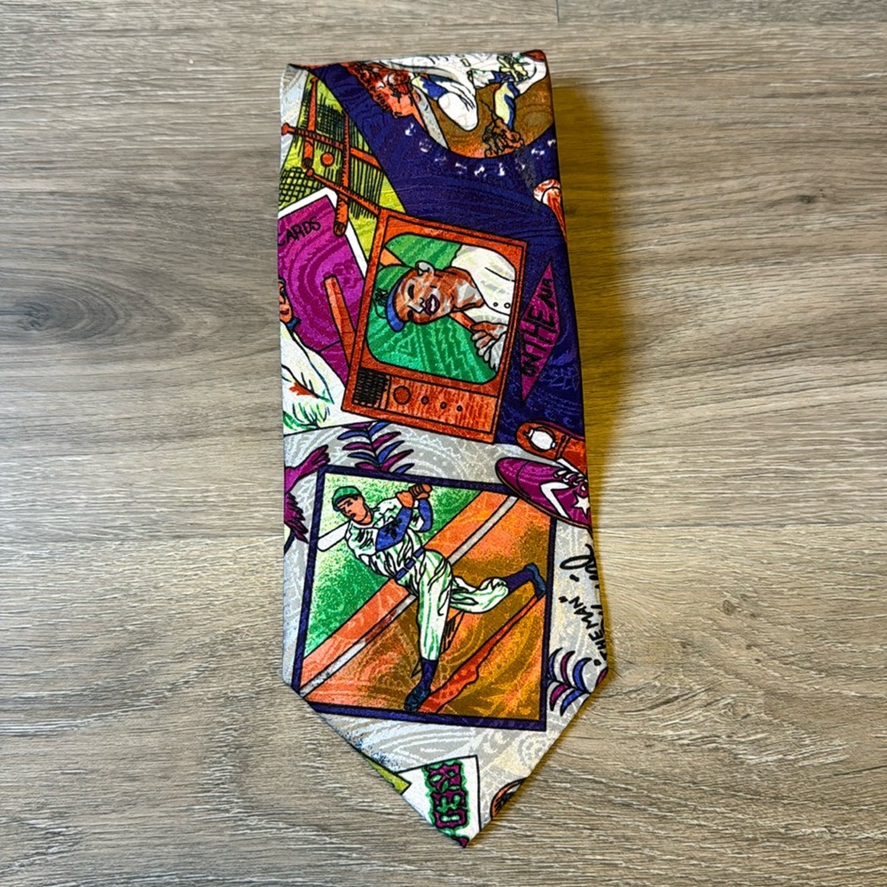 Vintage Baseball Necktie / 1992 / UGO MODENA